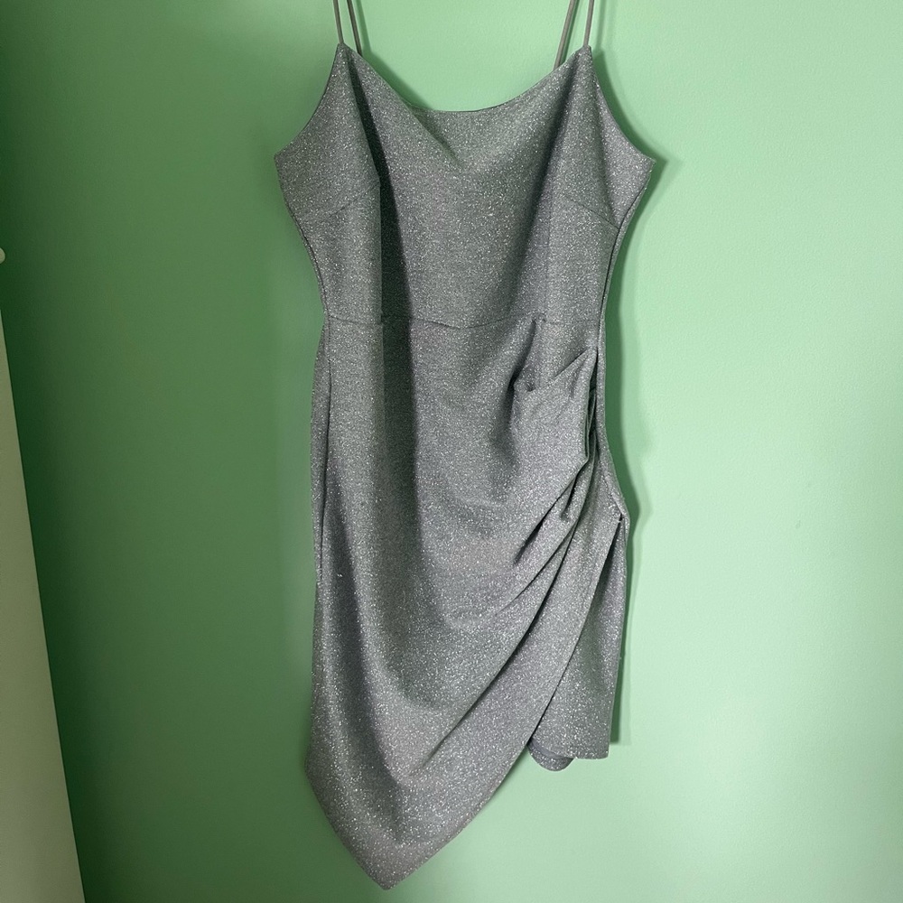 Windsor Bodycon Silver Glitter Dress